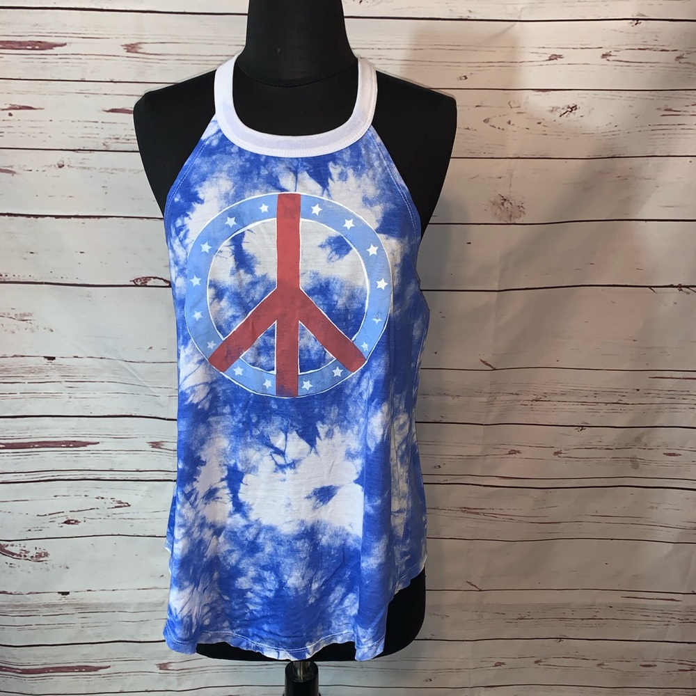 Modern lux Tie Dye Peace Graphic Tank Top